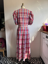 Load image into Gallery viewer, Vintage plaid button down dress (M)

