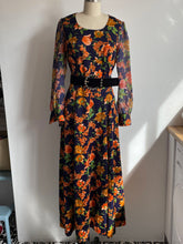 Load image into Gallery viewer, Vintage 80s french floral puffed sleeve maxi dress
