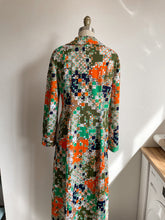 Load image into Gallery viewer, Vintage 80’s printed zip down collar maxi dress
