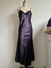 Load image into Gallery viewer, Dark purple silky etam slip gown (S)
