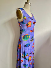 Load image into Gallery viewer, Vintage 90s fish print maxi dress (M-L)
