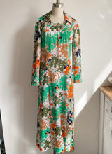 Load image into Gallery viewer, Vintage 80’s printed zip down collar maxi dress
