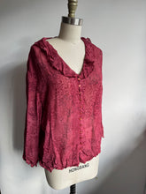 Load image into Gallery viewer, Vintage floral berry blouse (M-L)
