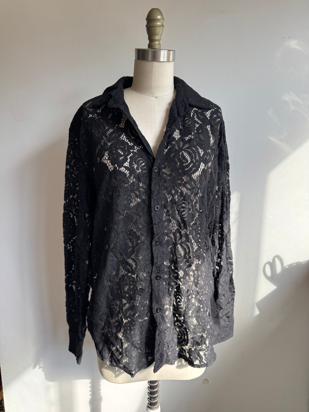 Vintage lace button down shirt