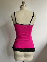 Load image into Gallery viewer, Y2K hot pink lace tank (XS-S)
