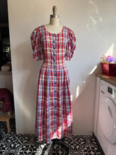 Load image into Gallery viewer, Vintage plaid button down dress (M)
