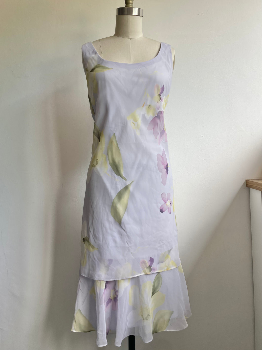 Vintage lilac floral dress (L)