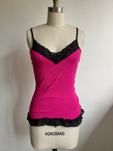 Load image into Gallery viewer, Y2K hot pink lace tank (XS-S)
