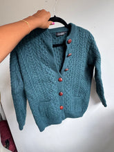 Load image into Gallery viewer, Vintage teal virgin wool cardigan (S)
