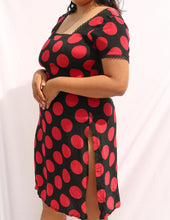 Load image into Gallery viewer, Polka dot high slit dress
