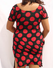 Load image into Gallery viewer, Polka dot high slit dress
