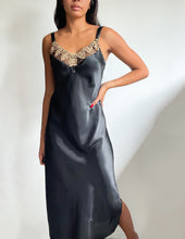 Load image into Gallery viewer, Vintage silky black maxi slip
