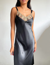 Load image into Gallery viewer, Vintage silky black maxi slip
