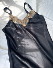 Load image into Gallery viewer, Vintage silky black maxi slip
