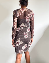 Load image into Gallery viewer, Long sleeve floral silk chiffon dress
