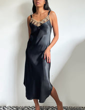 Load image into Gallery viewer, Vintage silky black maxi slip
