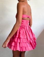 Load image into Gallery viewer, 00’s Bebe Silk ruffled ruched mini dress
