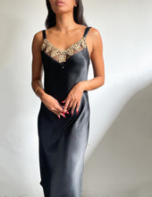 Load image into Gallery viewer, Vintage silky black maxi slip
