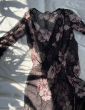 Load image into Gallery viewer, Long sleeve floral silk chiffon dress
