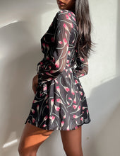 Load image into Gallery viewer, Sheer floral wrap dress
